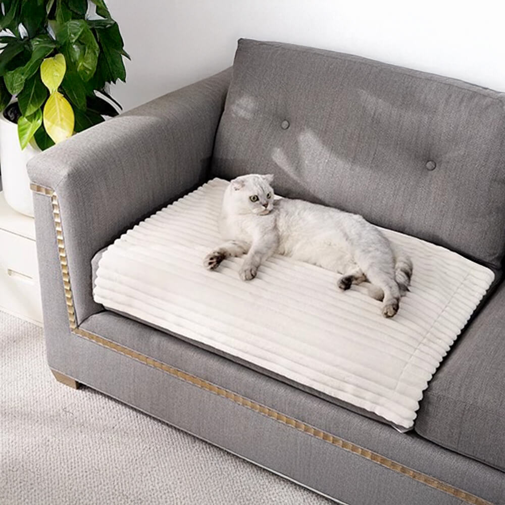 Striped Water-Resistant All-Season Warm Pet Blanket for Multi-Use