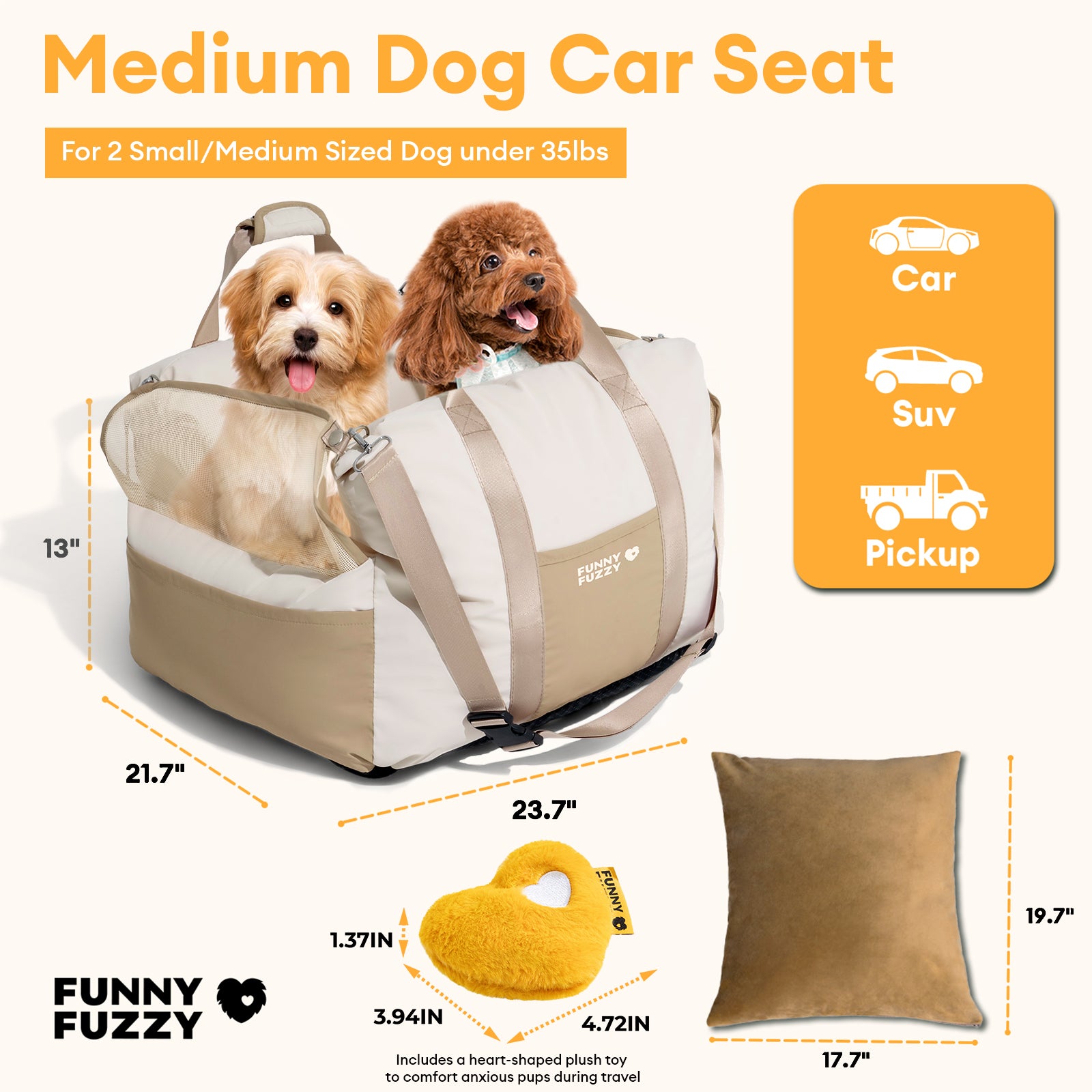 Waterproof Breathable Dog Booster Car Seat- Pup Rover