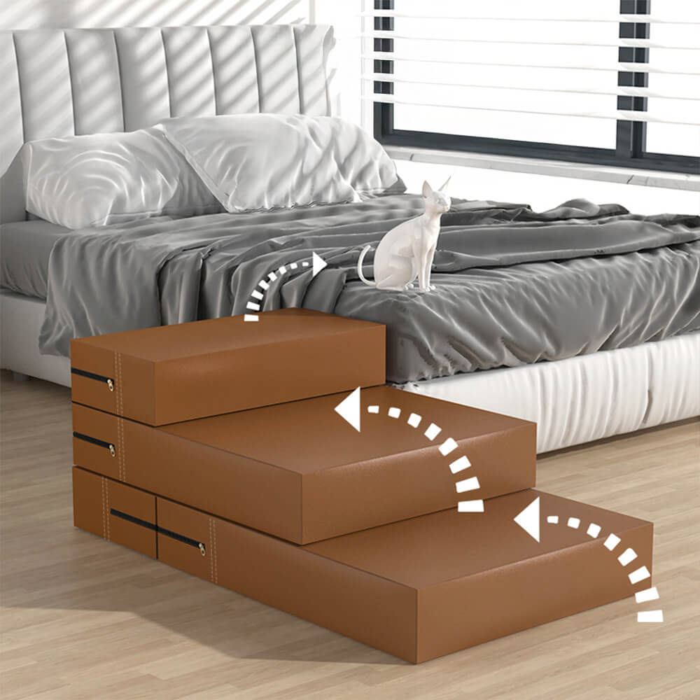 Waterproof Washable PU Leather Modular Multi-Level Pet Stairs