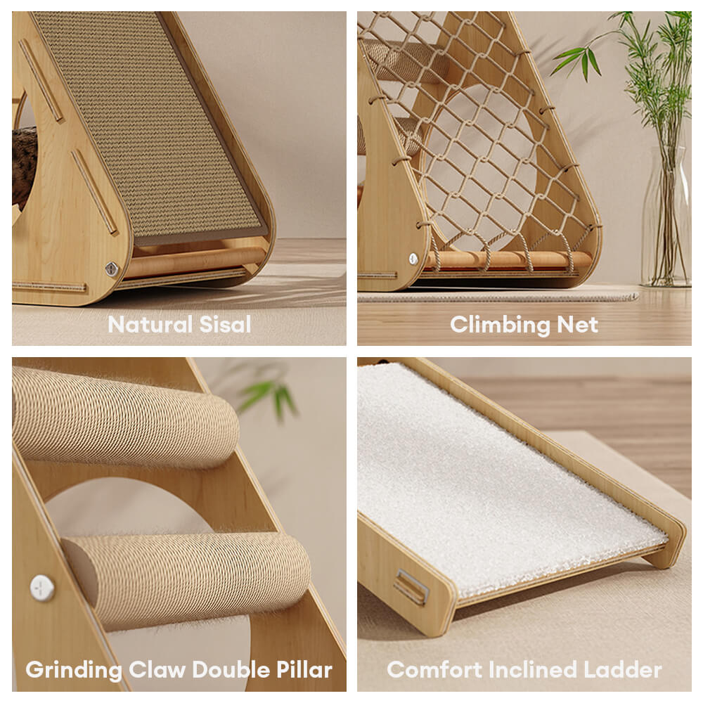 Durable Sisal Cat Scratching Board with Sloped Climbing Ramp