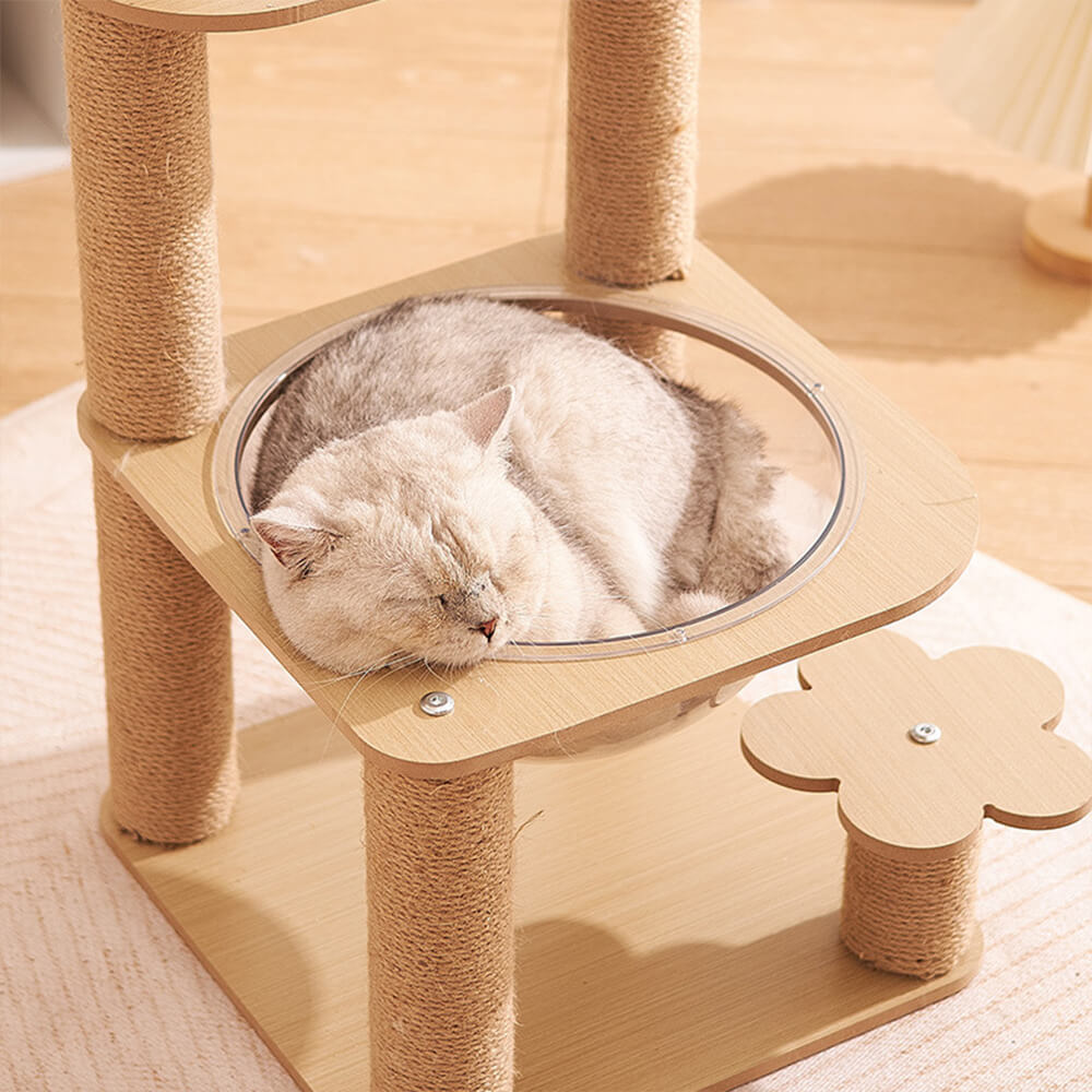 Five-Tier Cat Tree with Space Capsule and Wear-Resistant Scratching Posts