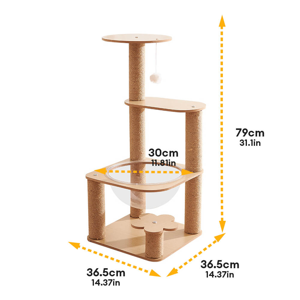 Five-Tier Cat Tree with Space Capsule and Wear-Resistant Scratching Posts