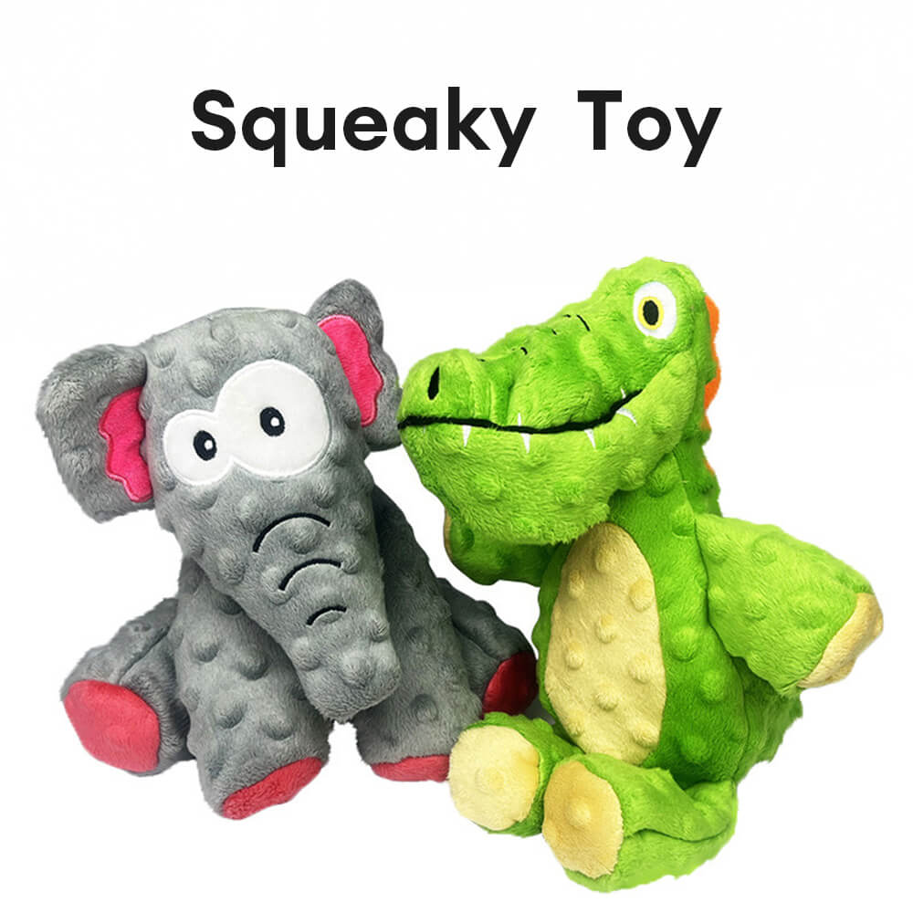 Juguete para perros de cocodrilo resistente a la mordedura con chirriador incorporado