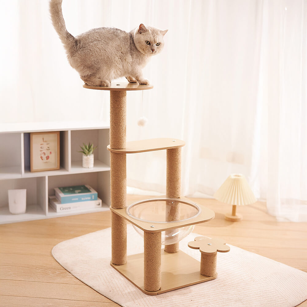 Five-Tier Cat Tree with Space Capsule and Wear-Resistant Scratching Posts