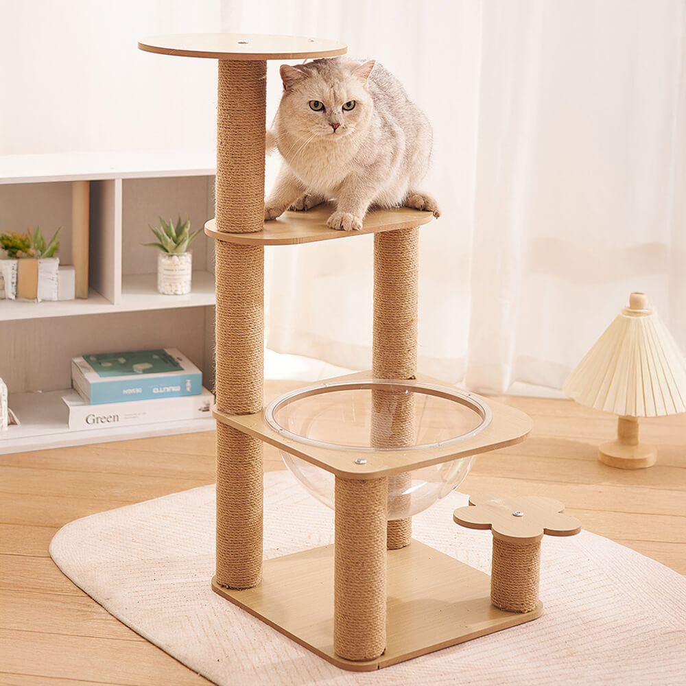 Five-Tier Cat Tree with Space Capsule and Wear-Resistant Scratching Posts