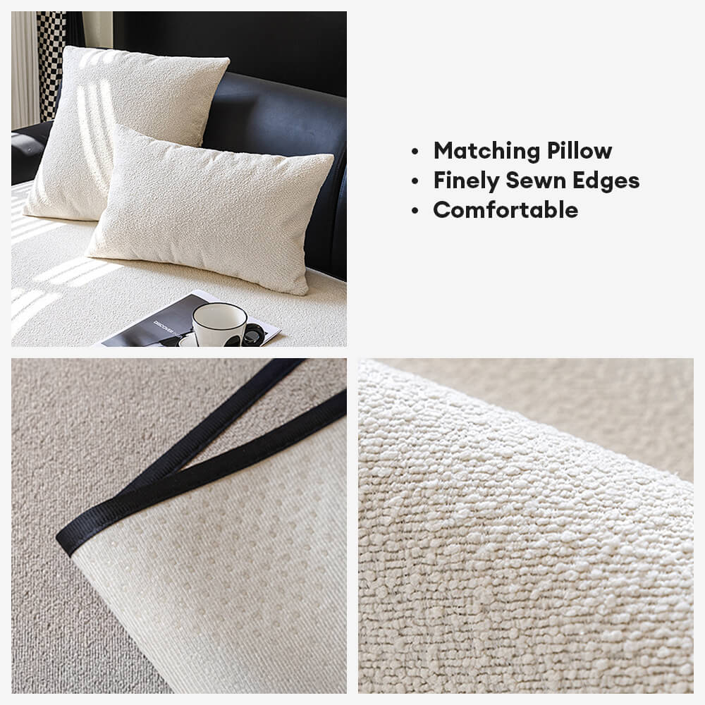 Waterproof Teddy Fleece Non-Slip Straight Couch Cover