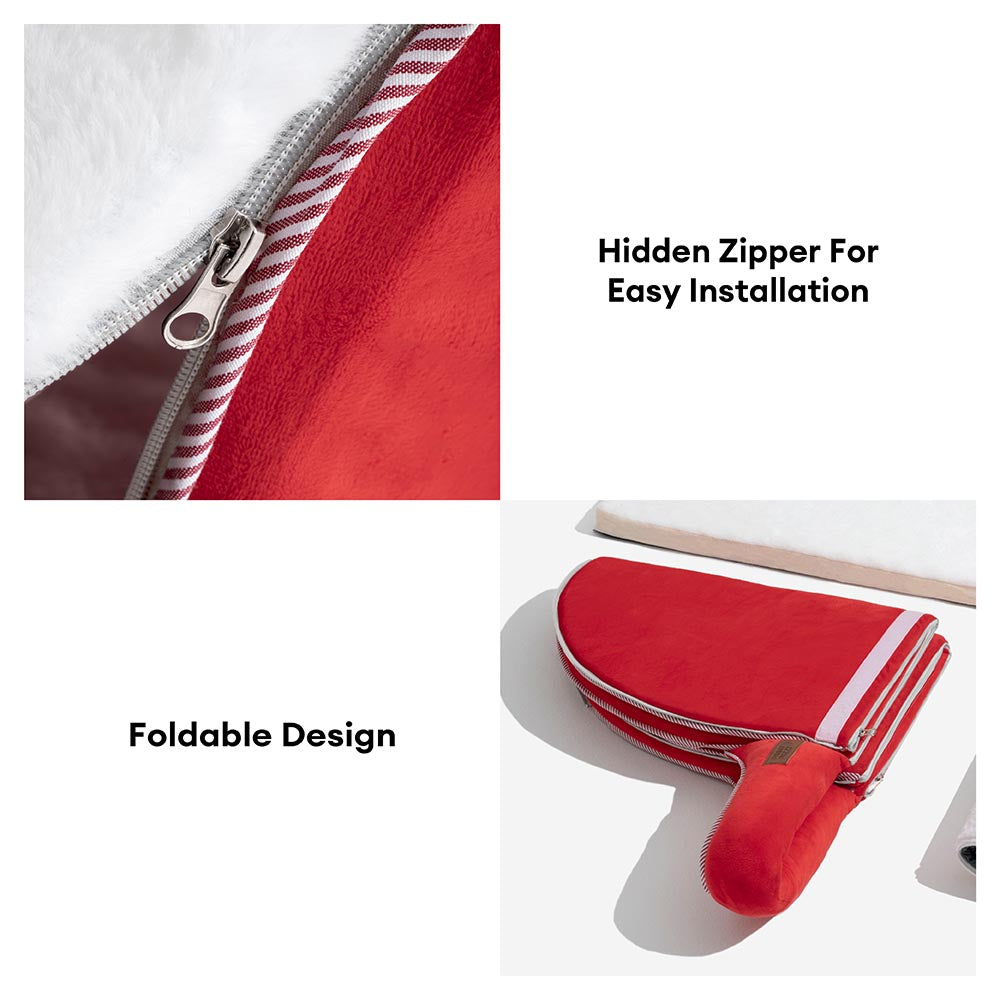 Cama de perros ortopédico festivo de la casa de nieve - Calidez de Navidad