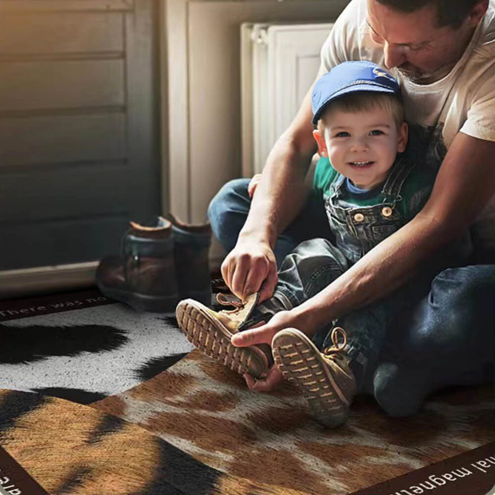 Animal Print Anti-Stain Non-Slip Front Door Mat for Muddy Dog Paws