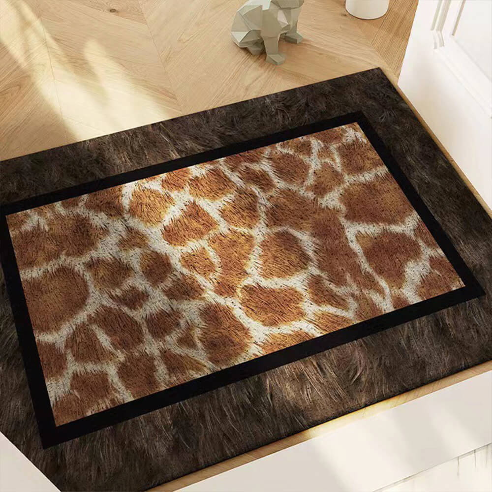 Animal Print Anti-Stain Non-Slip Front Door Mat for Muddy Dog Paws