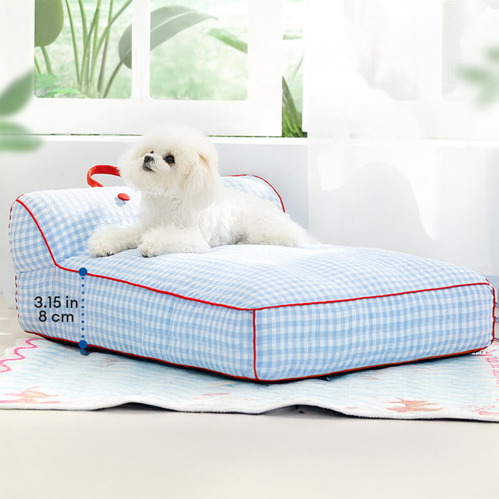Checkerboard Breathable Scratch-resistant Spine Protection Dog Bed