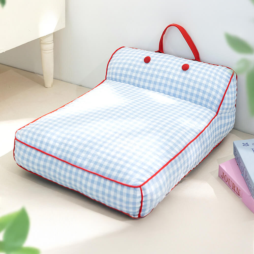Checkerboard Breathable Scratch-resistant Spine Protection Dog Bed