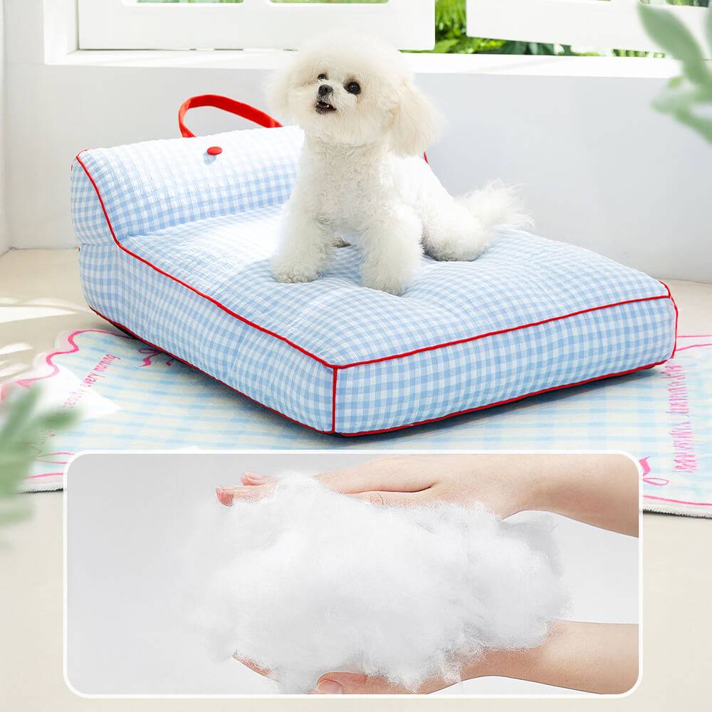 Checkerboard Breathable Scratch-resistant Spine Protection Dog Bed