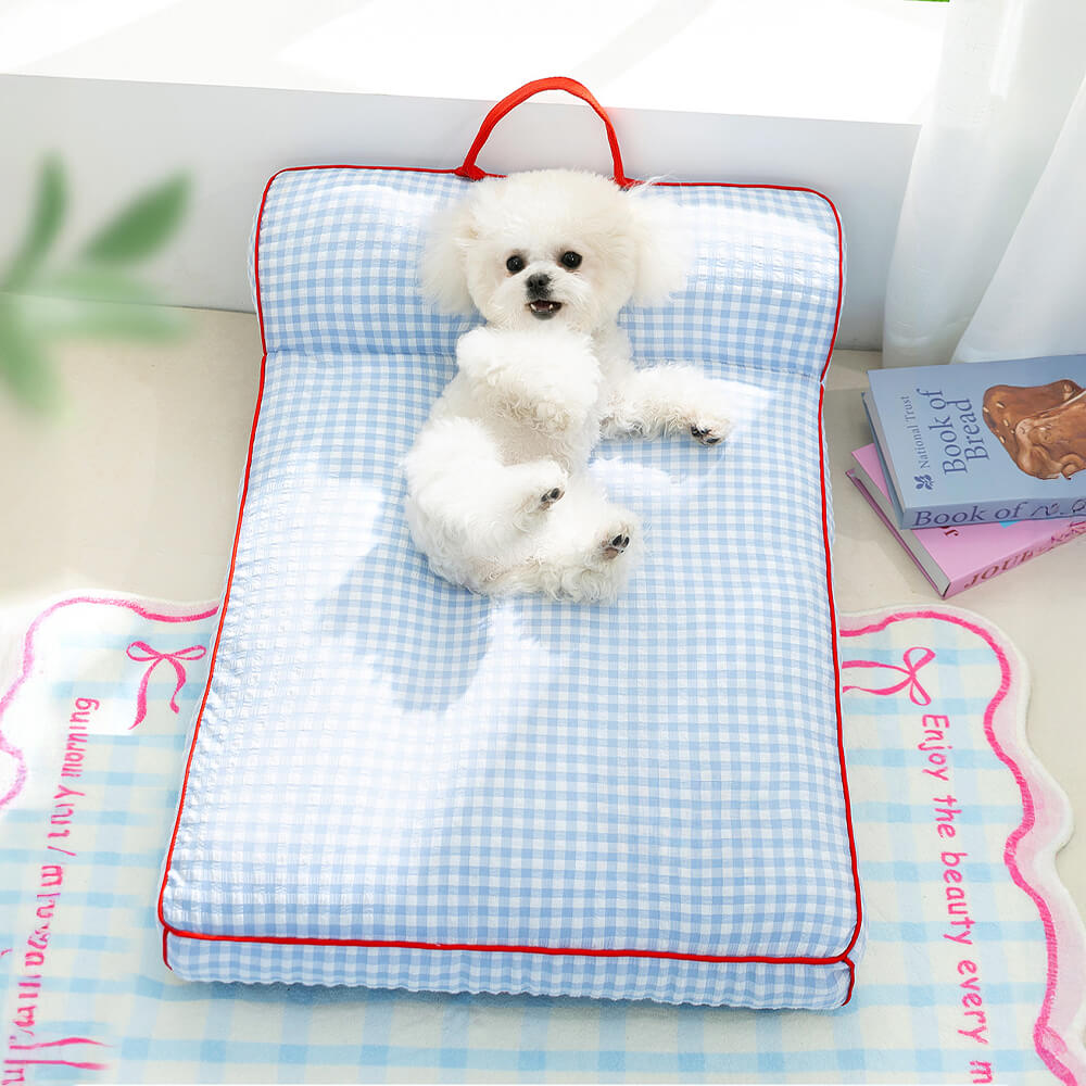 Checkerboard Breathable Scratch-resistant Spine Protection Dog Bed
