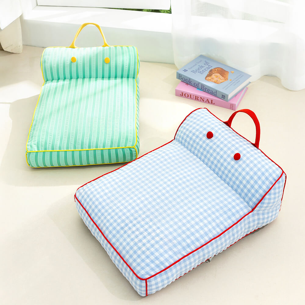 Checkerboard Breathable Scratch-resistant Spine Protection Dog Bed