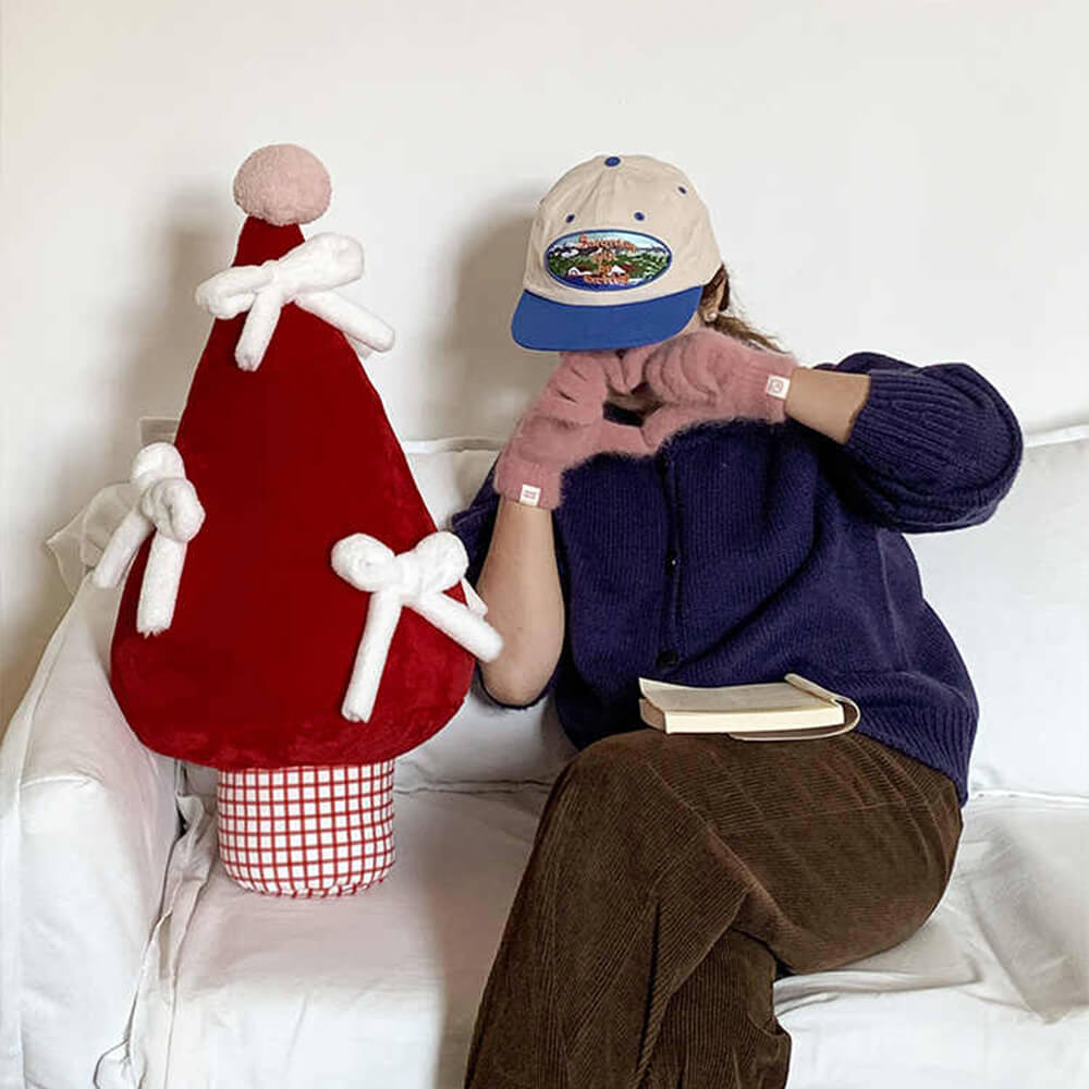 Árbol de Navidad Decoración grande Bowknot Almohada de sofá para el hogar multifuncional
