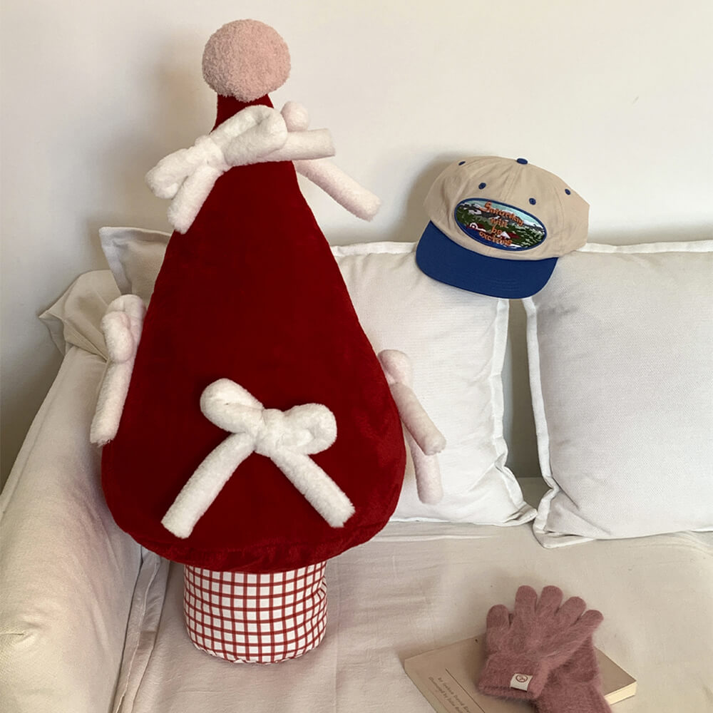 Árbol de Navidad Decoración grande Bowknot Almohada de sofá para el hogar multifuncional