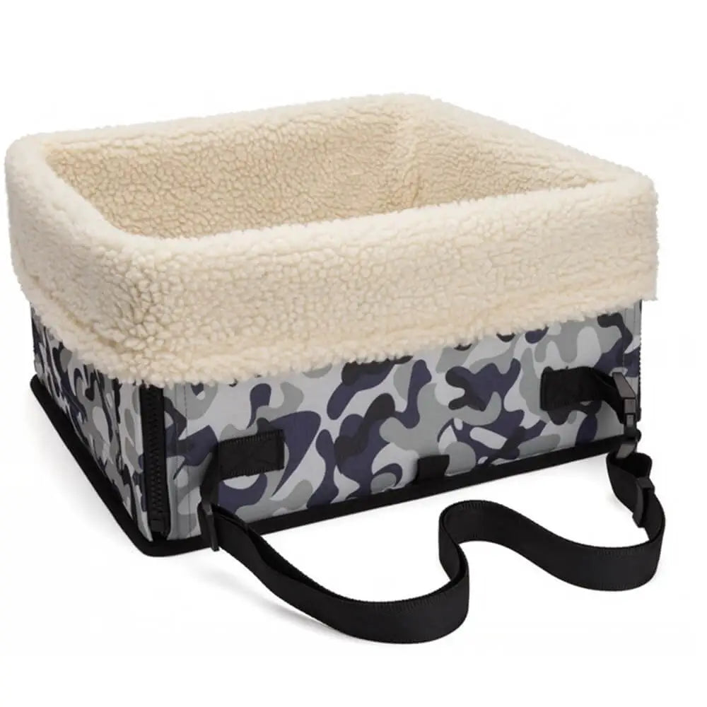 Cozy Foldable Booster Dog Car Seat with Washable Lining for Small Pets Travel Safety