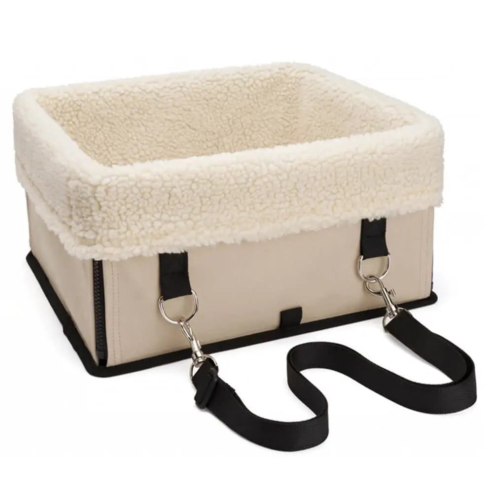 Cozy Foldable Booster Dog Car Seat with Washable Lining for Small Pets Travel Safety
