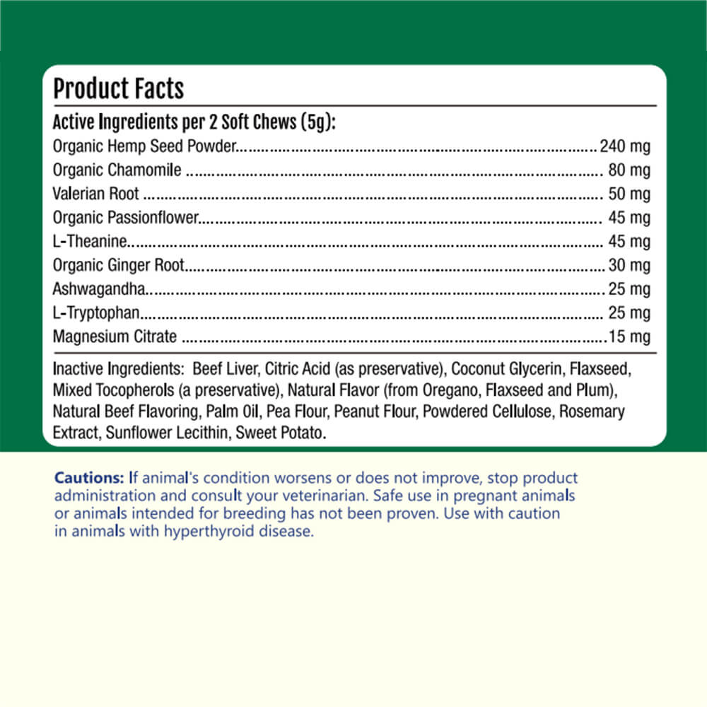 Dog Calming Chews for Stress Relief & Separation Anxiety Support - 120 Count