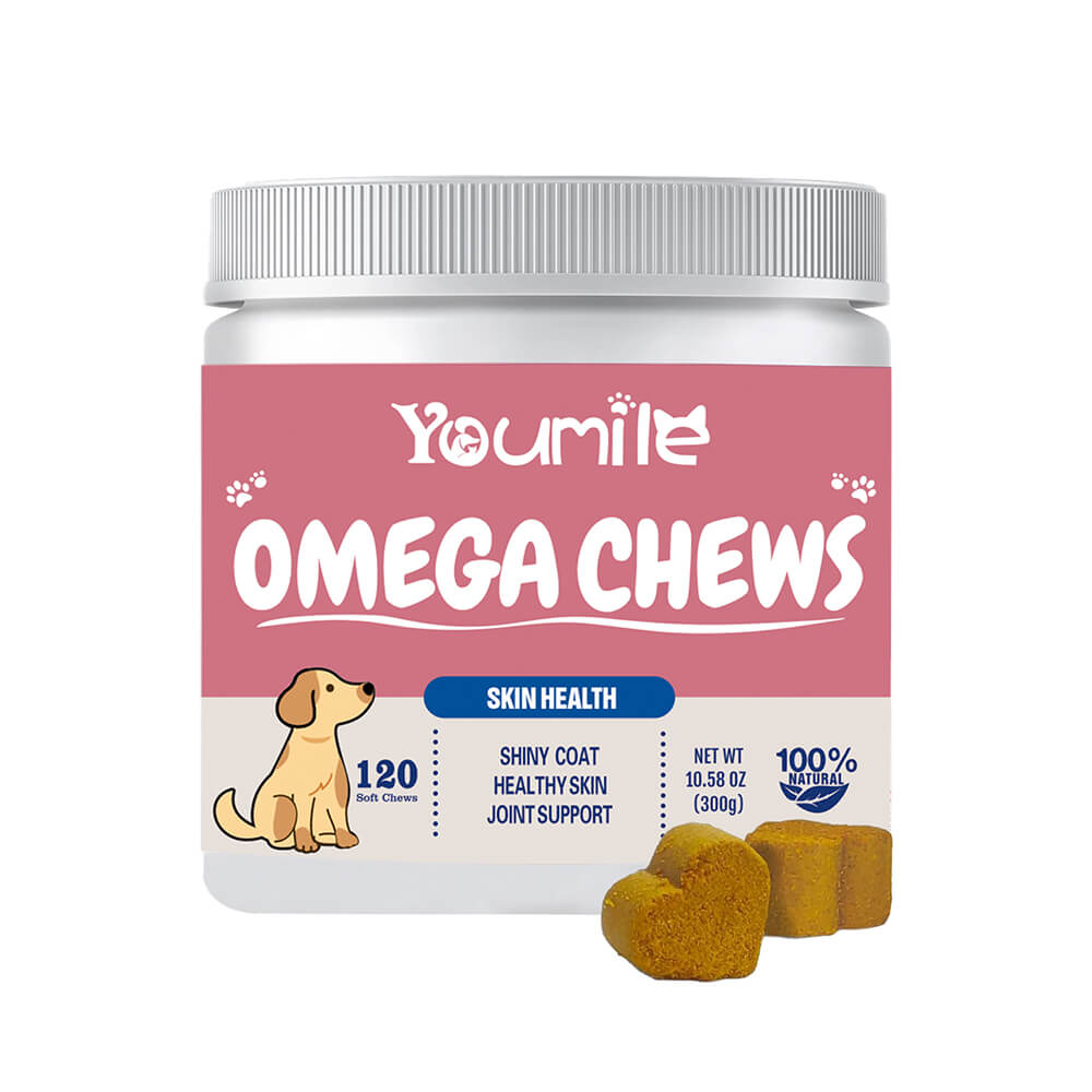 Dog Omega Soft Chews Healthy Skin & Coat Supplement - 120 Count