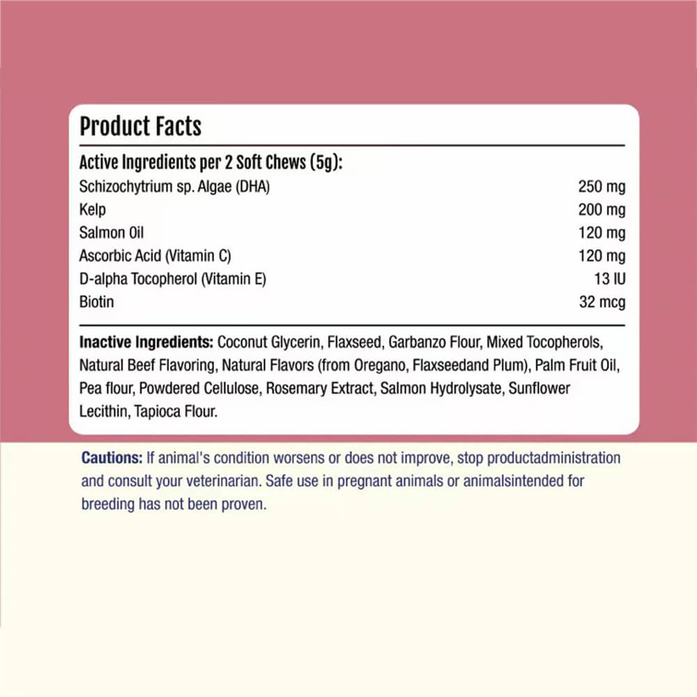 Dog Omega Soft Chews Healthy Skin & Coat Supplement - 120 Count