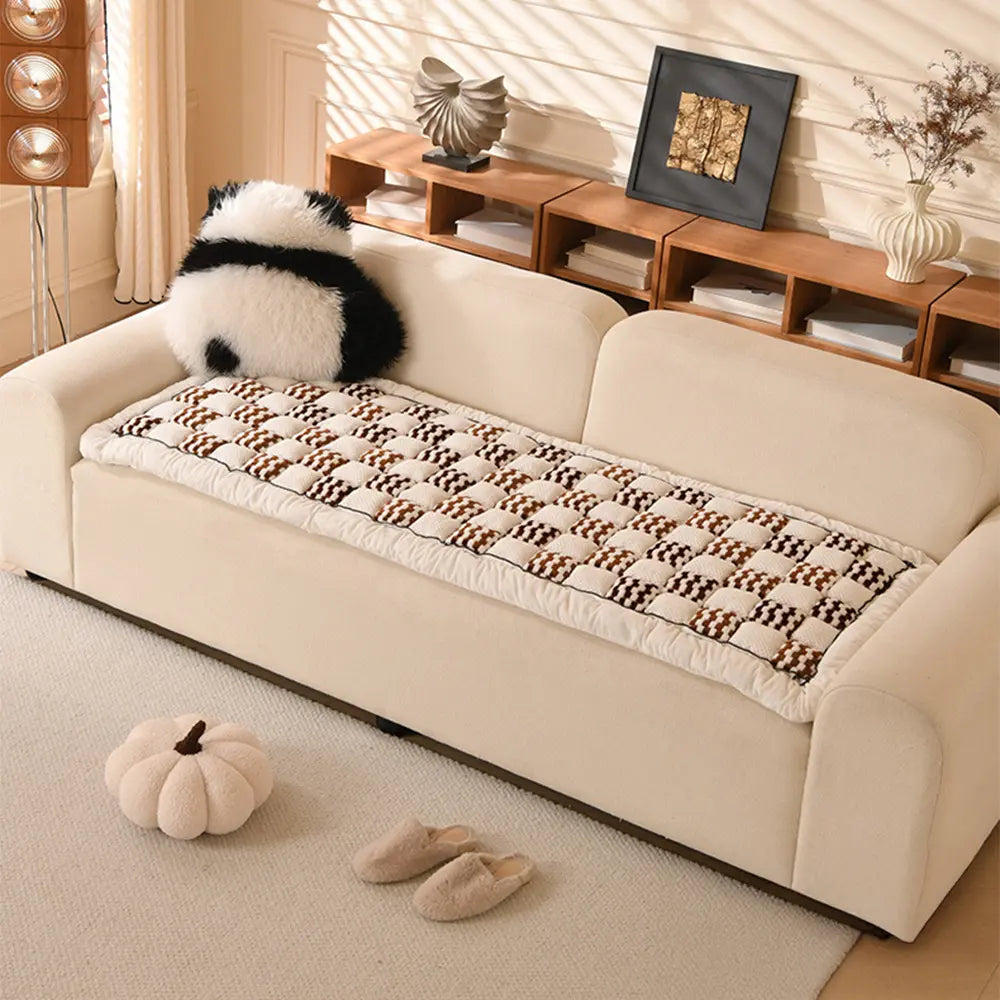 Handmade Plush Checkerboard Pet Mat Comfortable Couch Cover