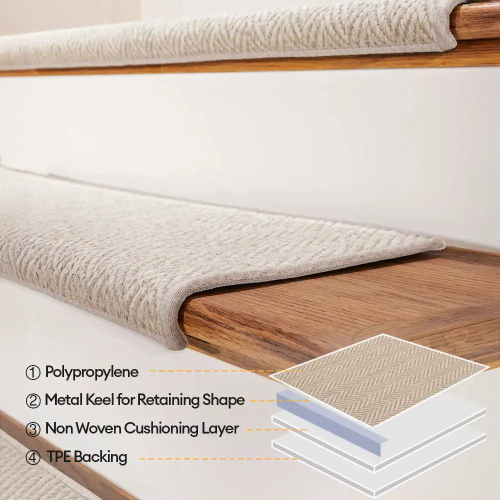 Herringbone Wear-Resistant Stair Protection Tape Free Carpet Stair Treads