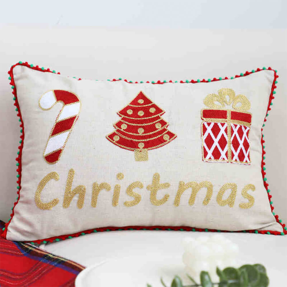 Dekoratives Lendenkissen für das Sofa „Merry Christmas Holiday“.