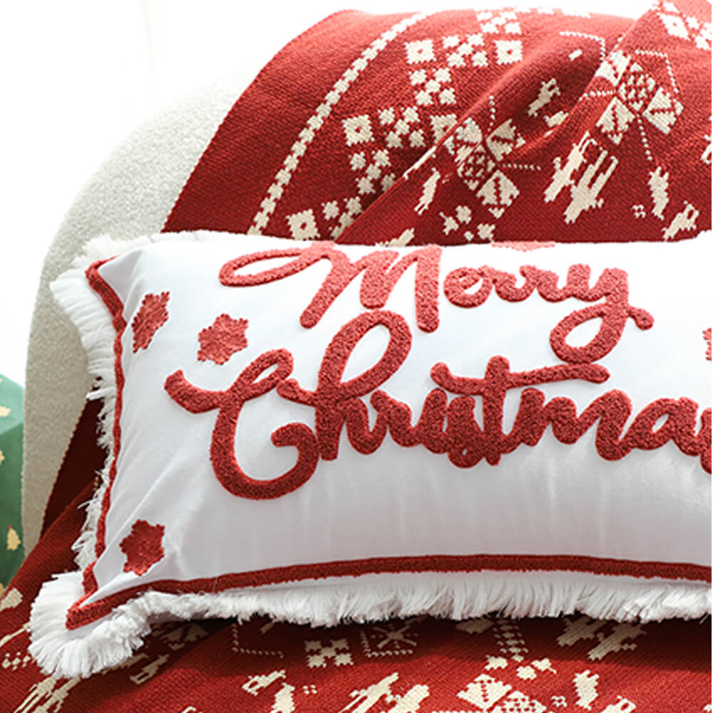 Dekoratives Lendenkissen für das Sofa „Merry Christmas Holiday“.