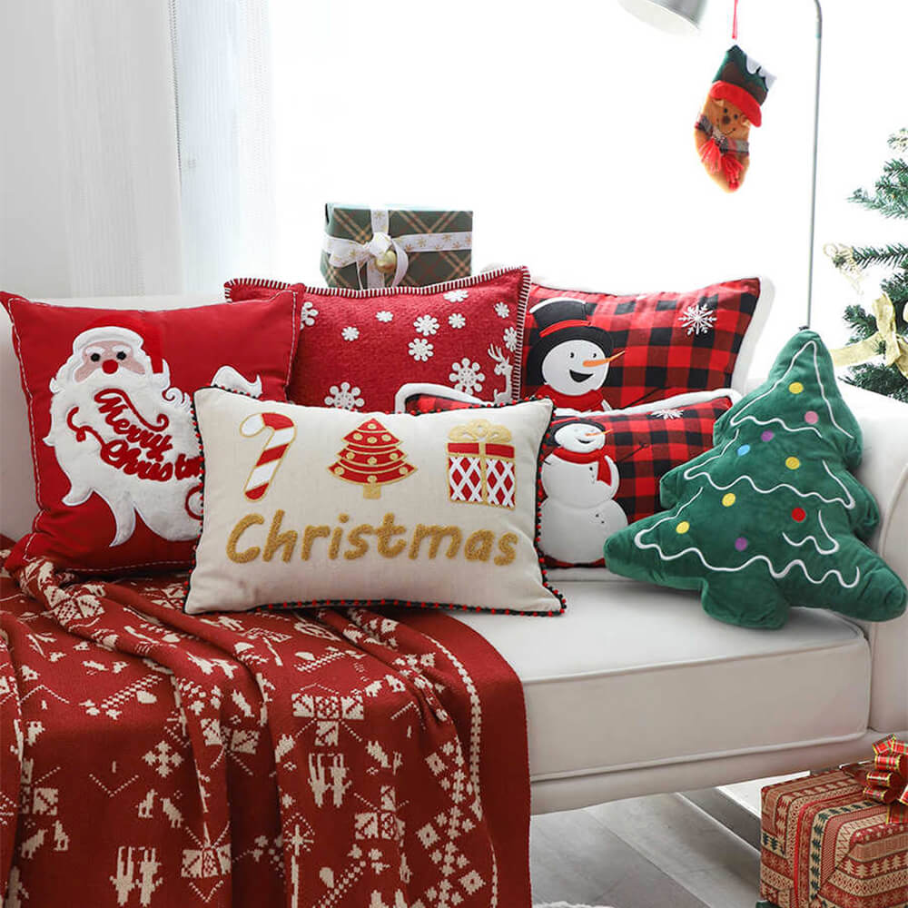 Dekoratives Lendenkissen für das Sofa „Merry Christmas Holiday“.