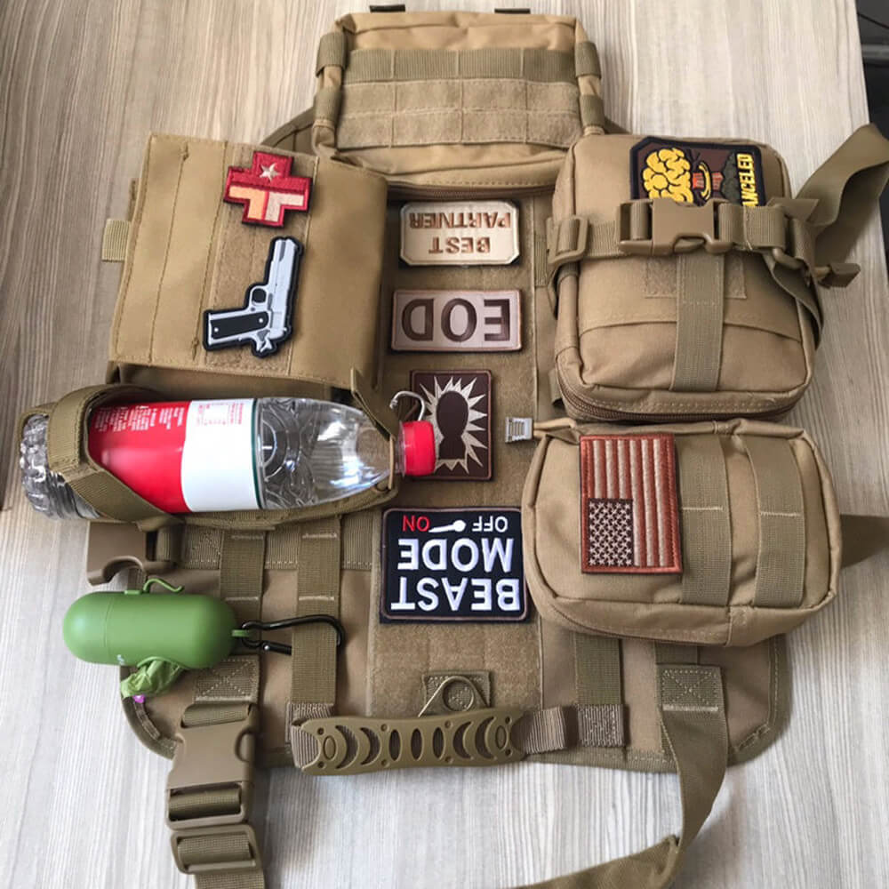Military-Style Tactical Dog Vest with Adjustable Straps