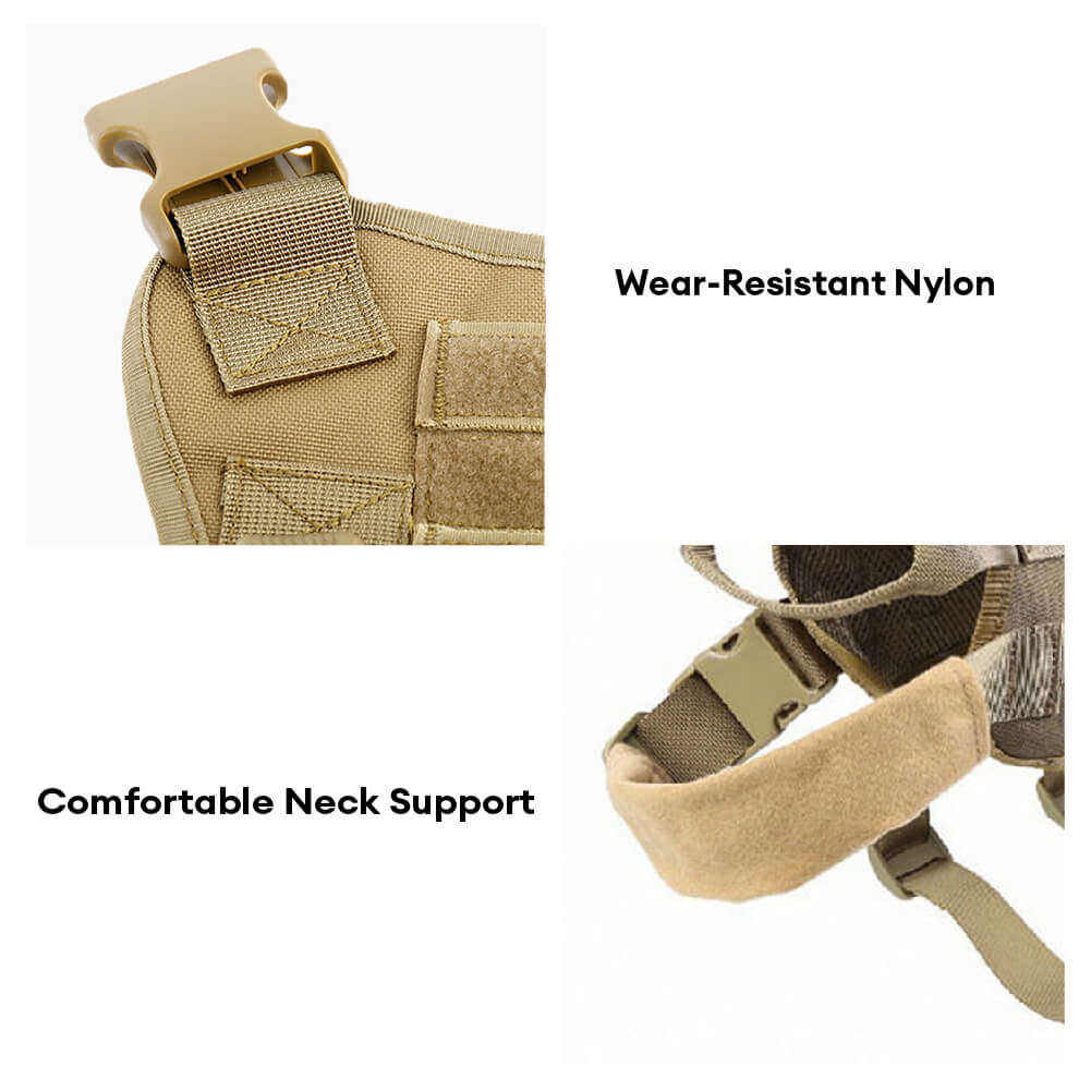 Military-Style Tactical Dog Vest with Adjustable Straps