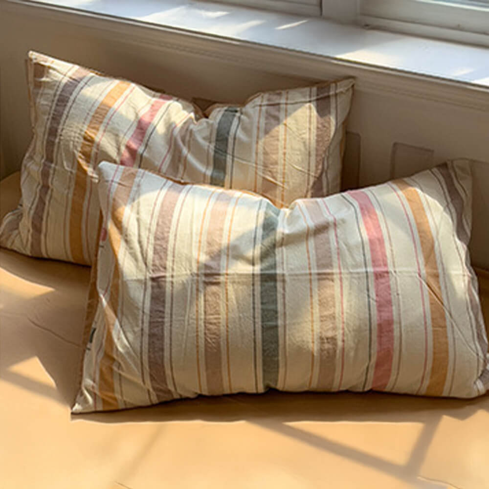 Modern Vertical Stripe Comfort Duvet Cover Bed Sheet Set