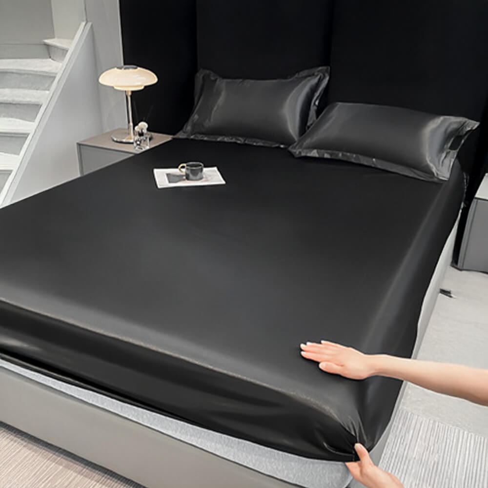 Pet-Friendly & Fur-Resistant Waterproof Satin Fitted Sheet Mattress Protector