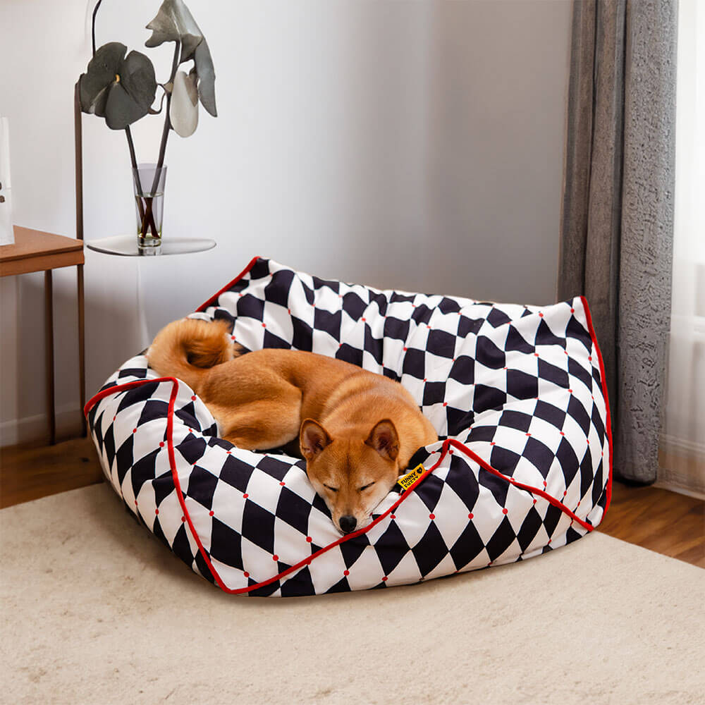 Cama de perros de bolos de frijoles caligonales graciosos