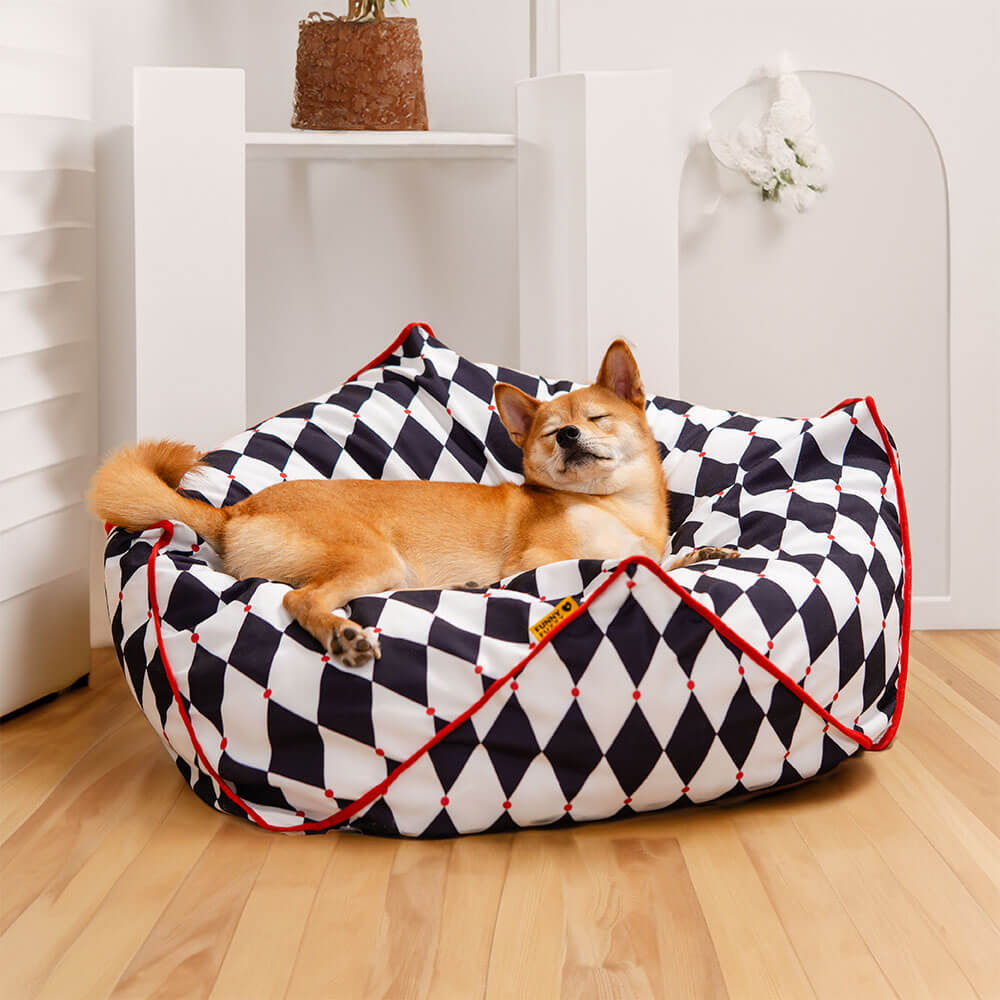 Cama de perros de bolos de frijoles caligonales graciosos