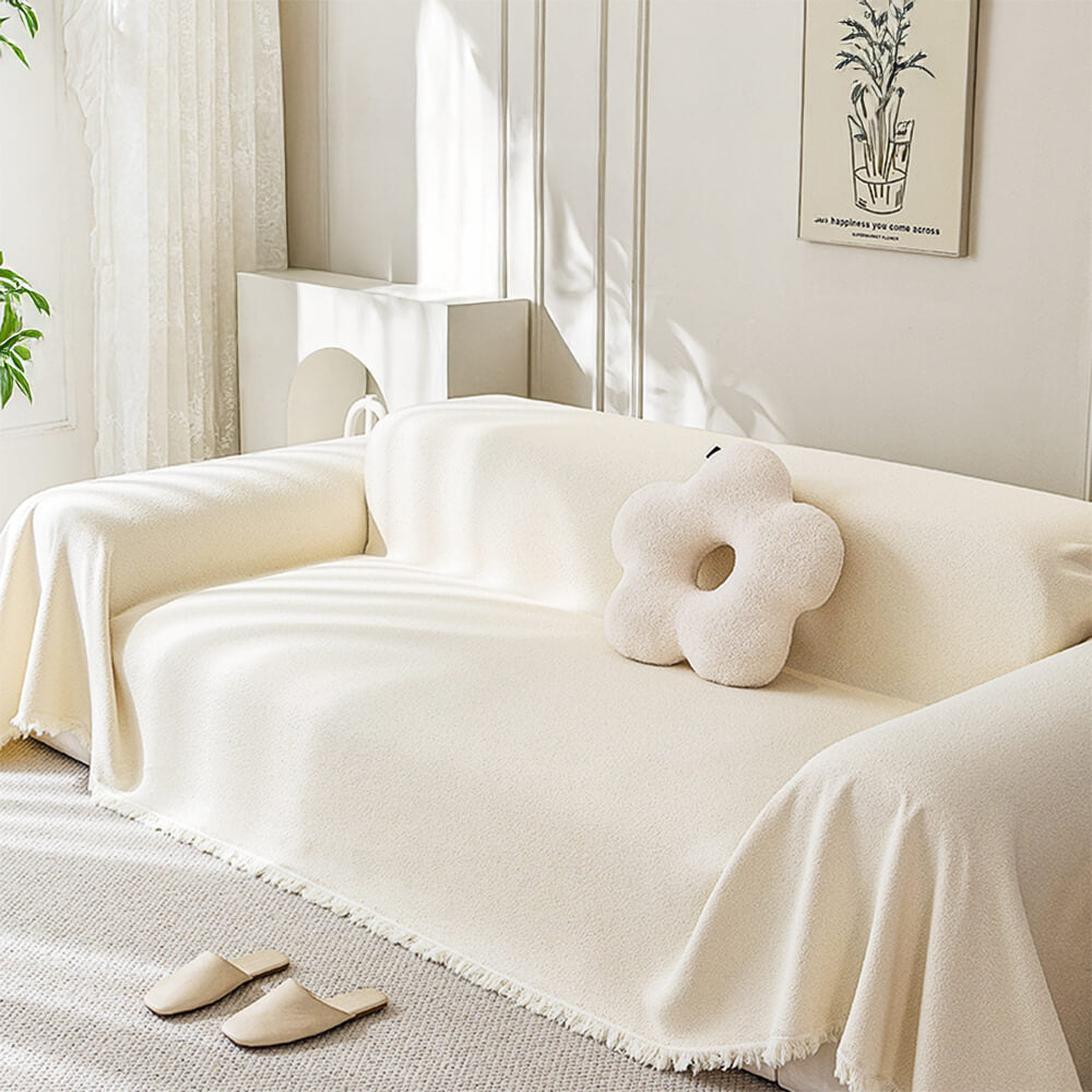 Cubierta de sofá de tiro de peluche de peluche suave impermeable