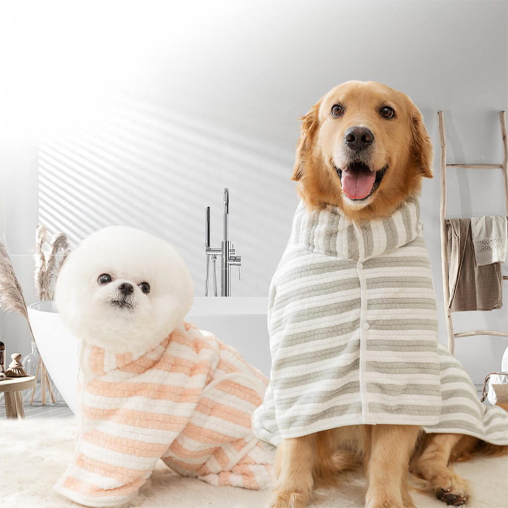 Absorbente rayado grueso grande para la piel de la piel del perro múltiple toalla de baño del perro