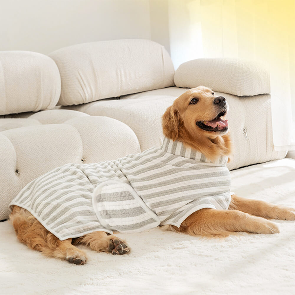 Absorbente rayado grueso grande para la piel de la piel del perro múltiple toalla de baño del perro