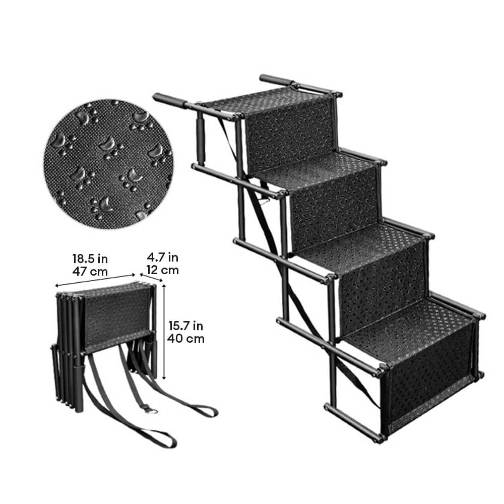 Travel Portable Foldable 4-Steps Non-Slip Dog Car Stair