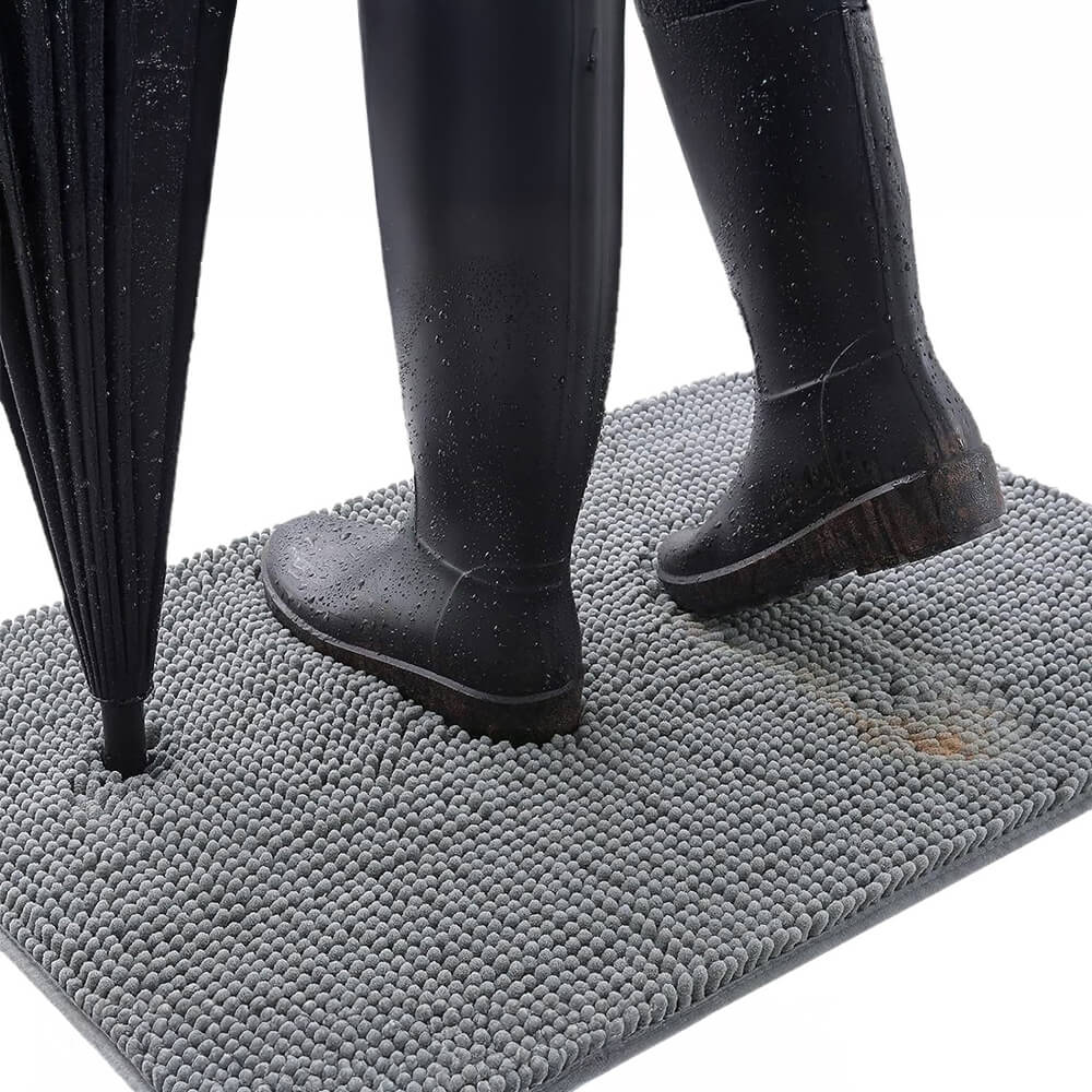 Ultra-Absorbent Non-Slip Chenille Front Door Mat for Muddy Dog Paws