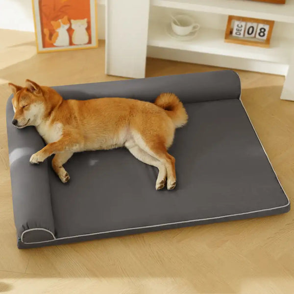 Waterproof Egg Foam Orthopedic Bed with L Bolster Sides Large Dog Bed