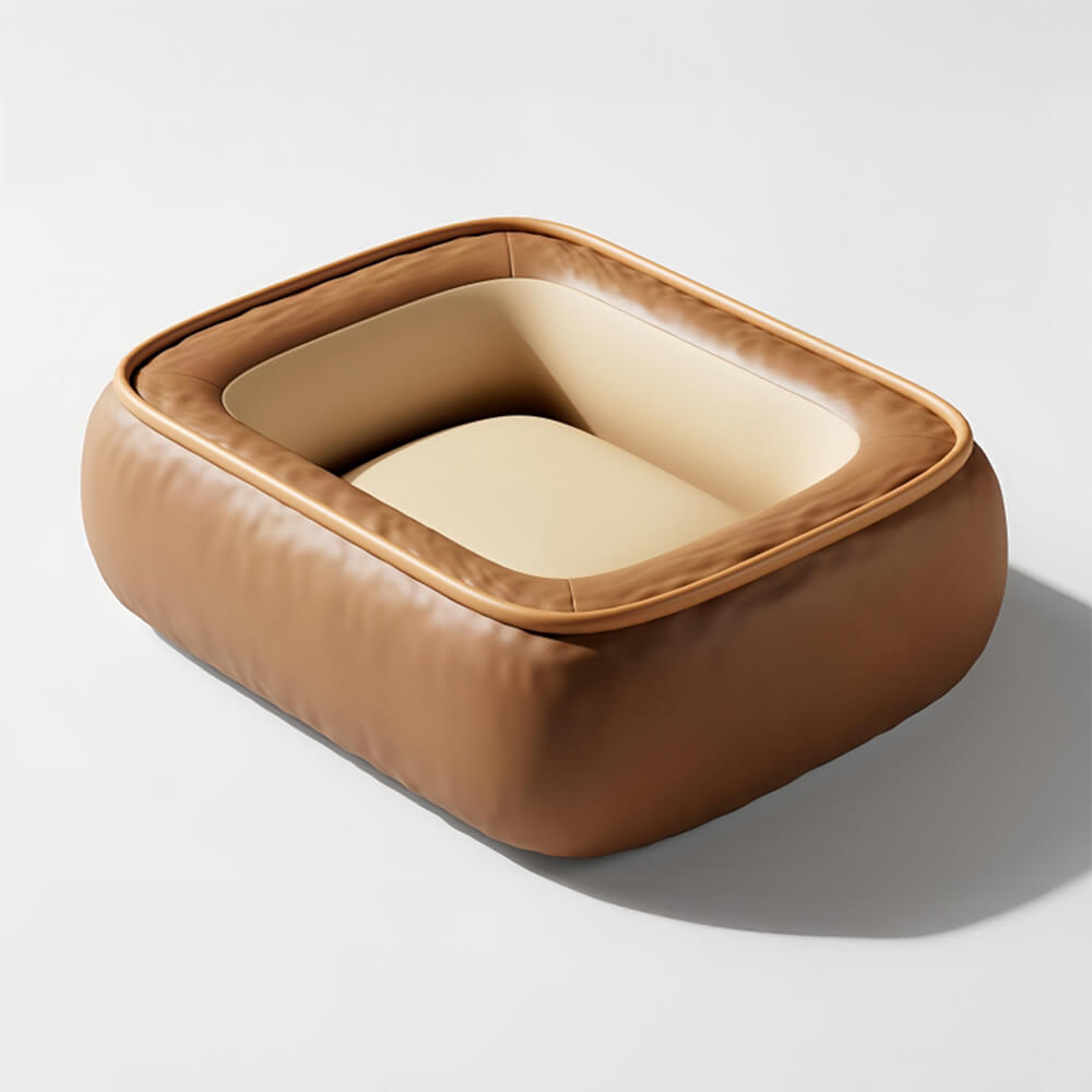 Waterproof Non-stick PU Leather Scratch-resistant Full Support Dog Bed