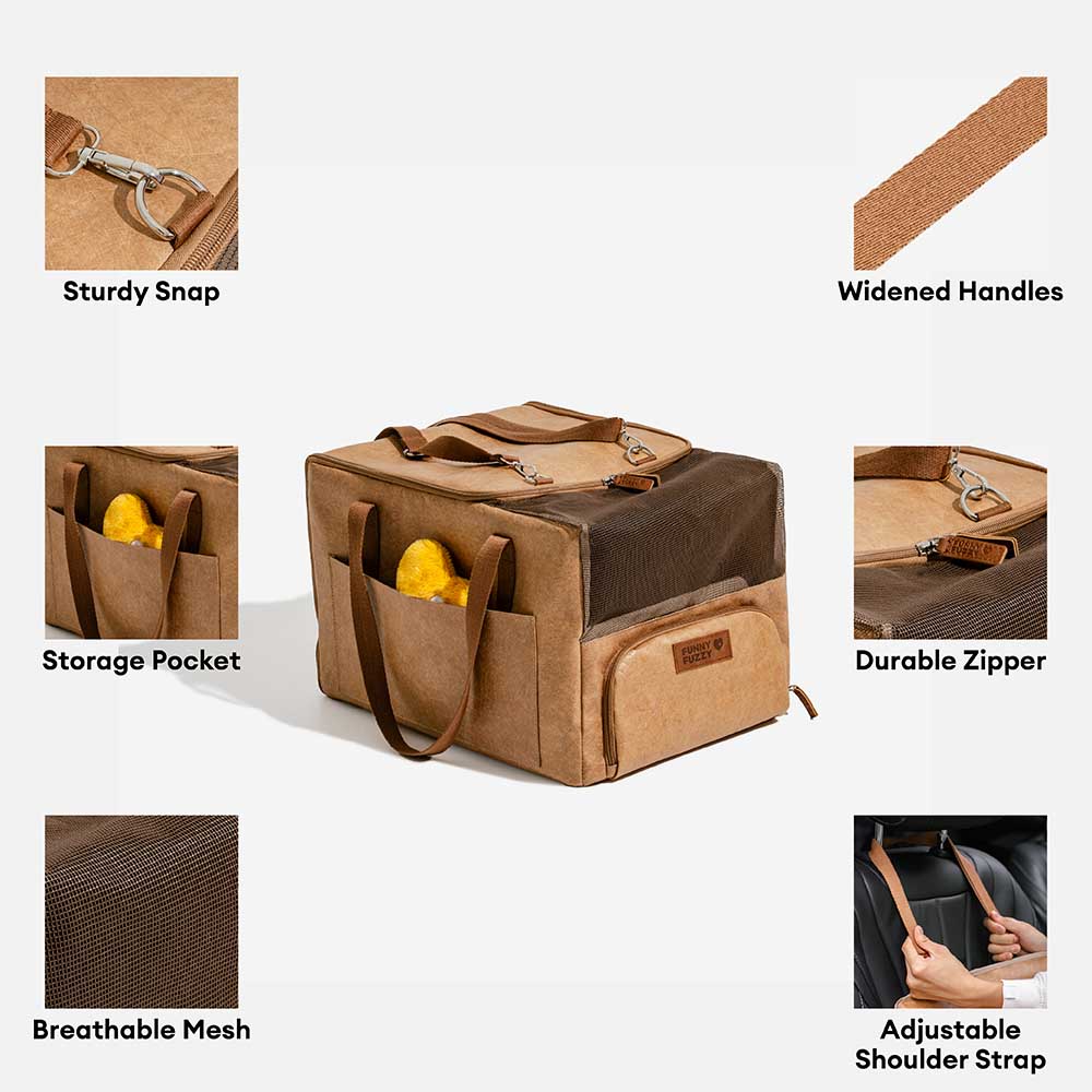 Lightweight Recyclable Safe Calming Travel Pet Carrier - EcoPet Booster Bed
