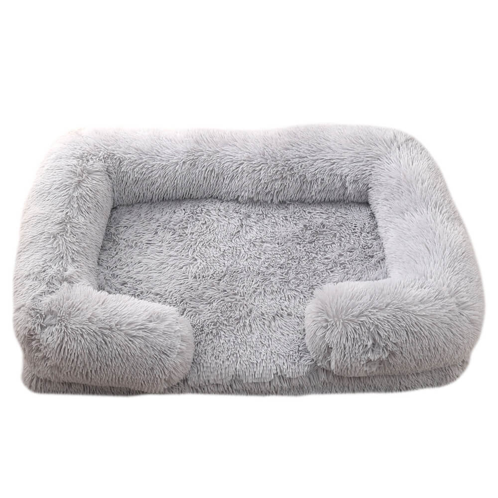 Long Plush - Lit pour chien à sommeil profond à support carré