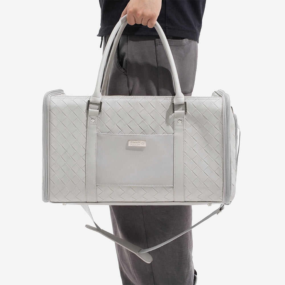 Luxury Multi-Functional Breathable Woven Leather Pet Carrier – The City Companion