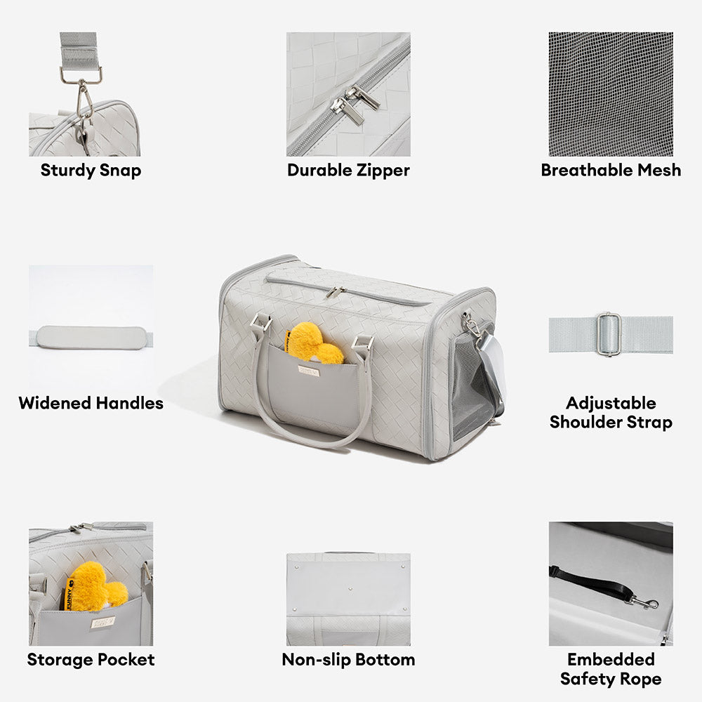 Luxury Multi-Functional Breathable Woven Leather Pet Carrier – The City Companion