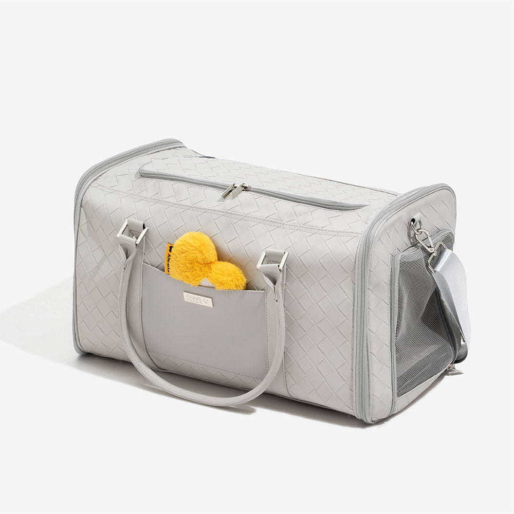 Luxury Multi-Functional Breathable Woven Leather Pet Carrier – The City Companion