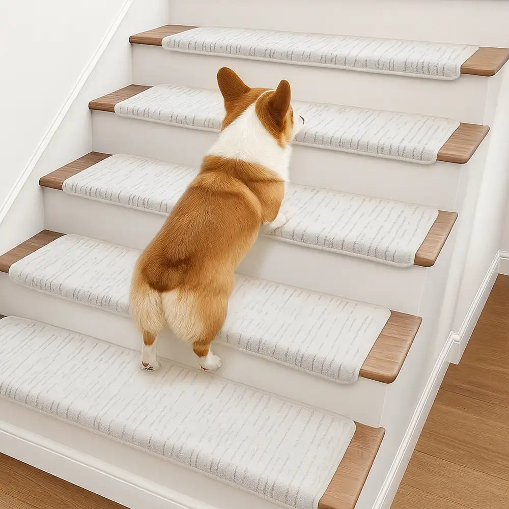 Marble Tufted Thick and Soft Bullnose Non Slip Stair Treads