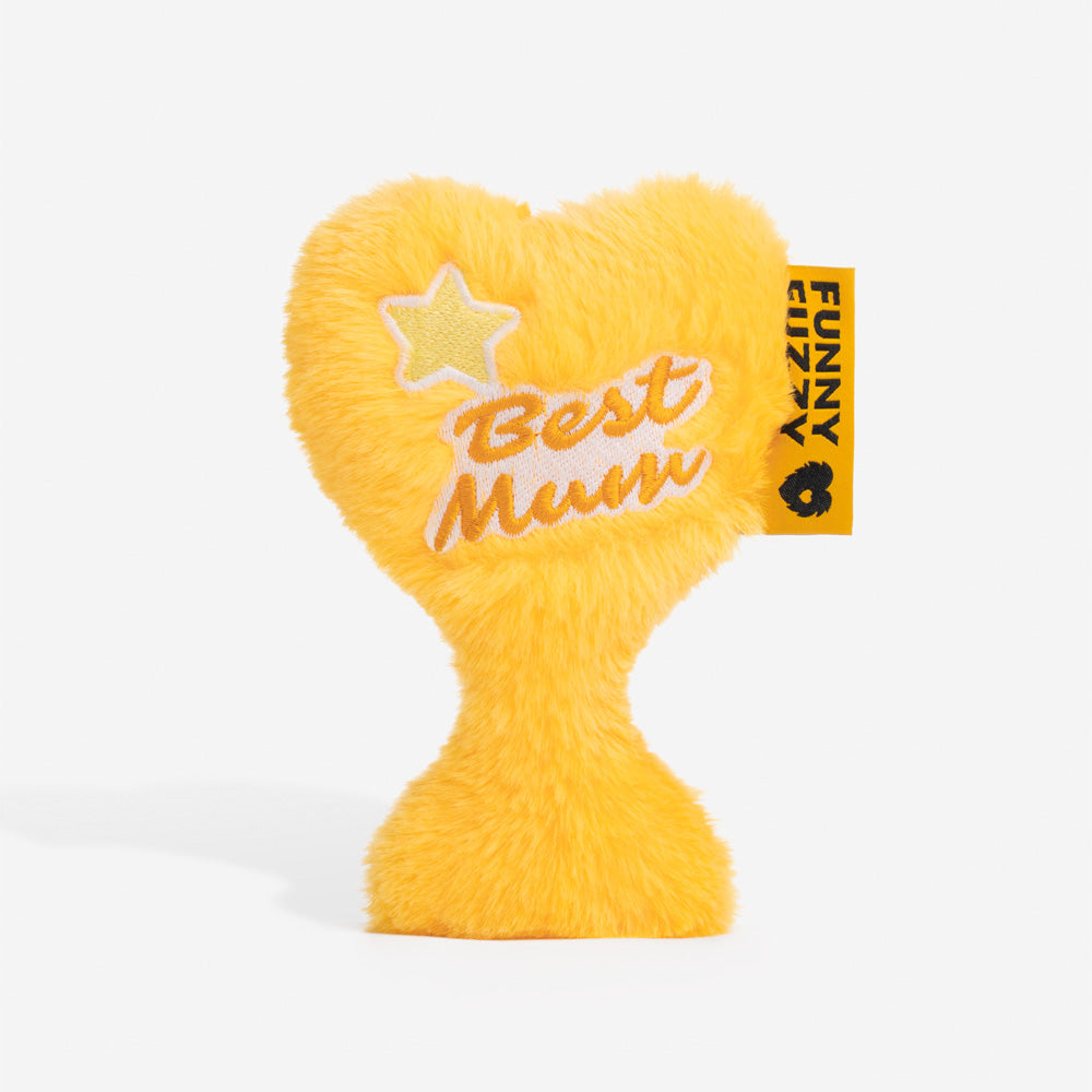 Mother’s Day Plush Squeaky Heart Dog Toy - Best Mum Trophy